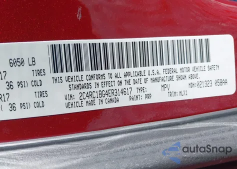 2014 Chrysler Town & Country Touring z USA, uszkodzony, nr VIN 2C4RC1BG4ER314617